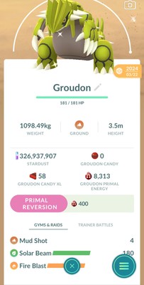 Shiny Level 50 Groudon. 3 Moves Trade