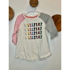 Hanna Andersson Peanuts Snoopy Raglan Tee Kids Size 120 Pink Grey Mismatched