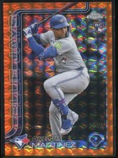 2025 Orelivs Martinez Rookie Card Topps Chrome Orange Refractor /25 #105