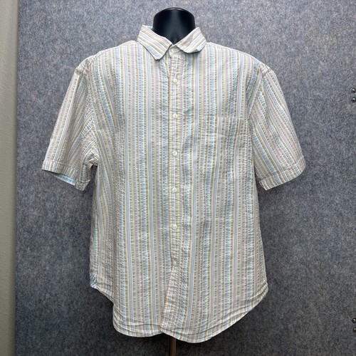 Johnston & Murphy Herren Seersucker Hemd gestreift Knopfleiste Tailored Fit XL - Bild 2 von 14