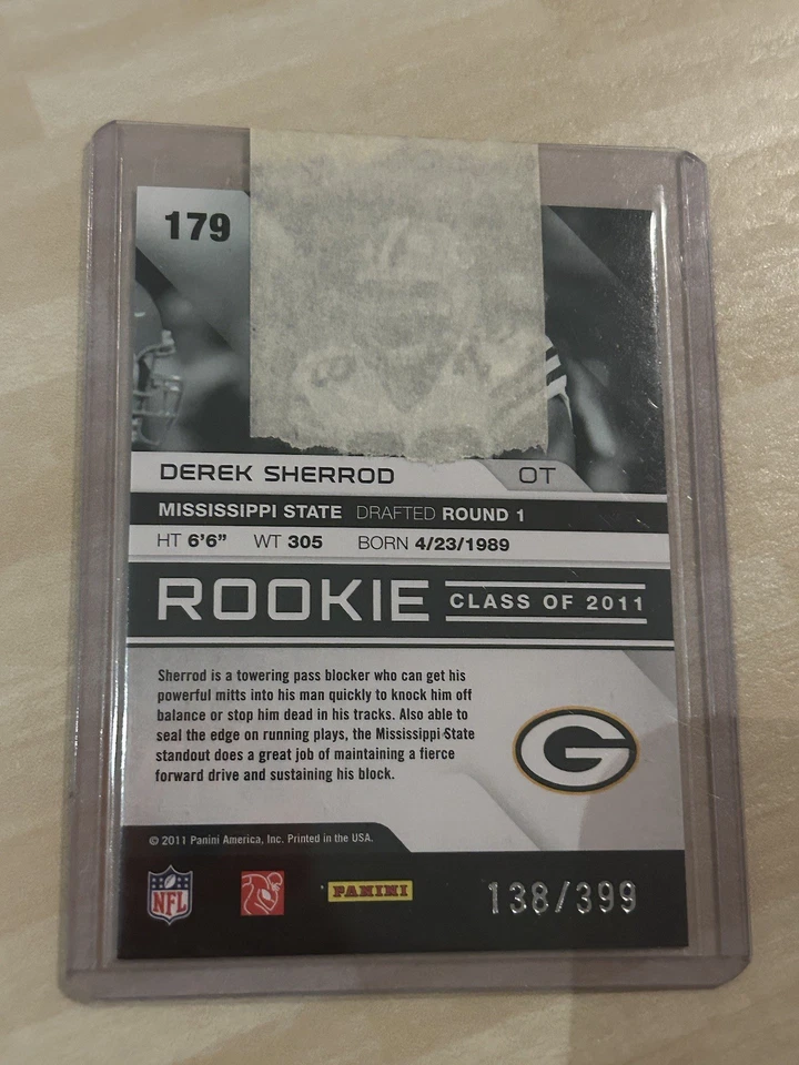 2011 Panini Absolute Memorabilia - Rookie Derek Sherrod #179 Retail /399 (RC) - Image 2 of 2