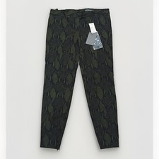 NWT Alexander McQueen Snake Print Tailored Pants Khaki Green IT 44 US 8 $1035