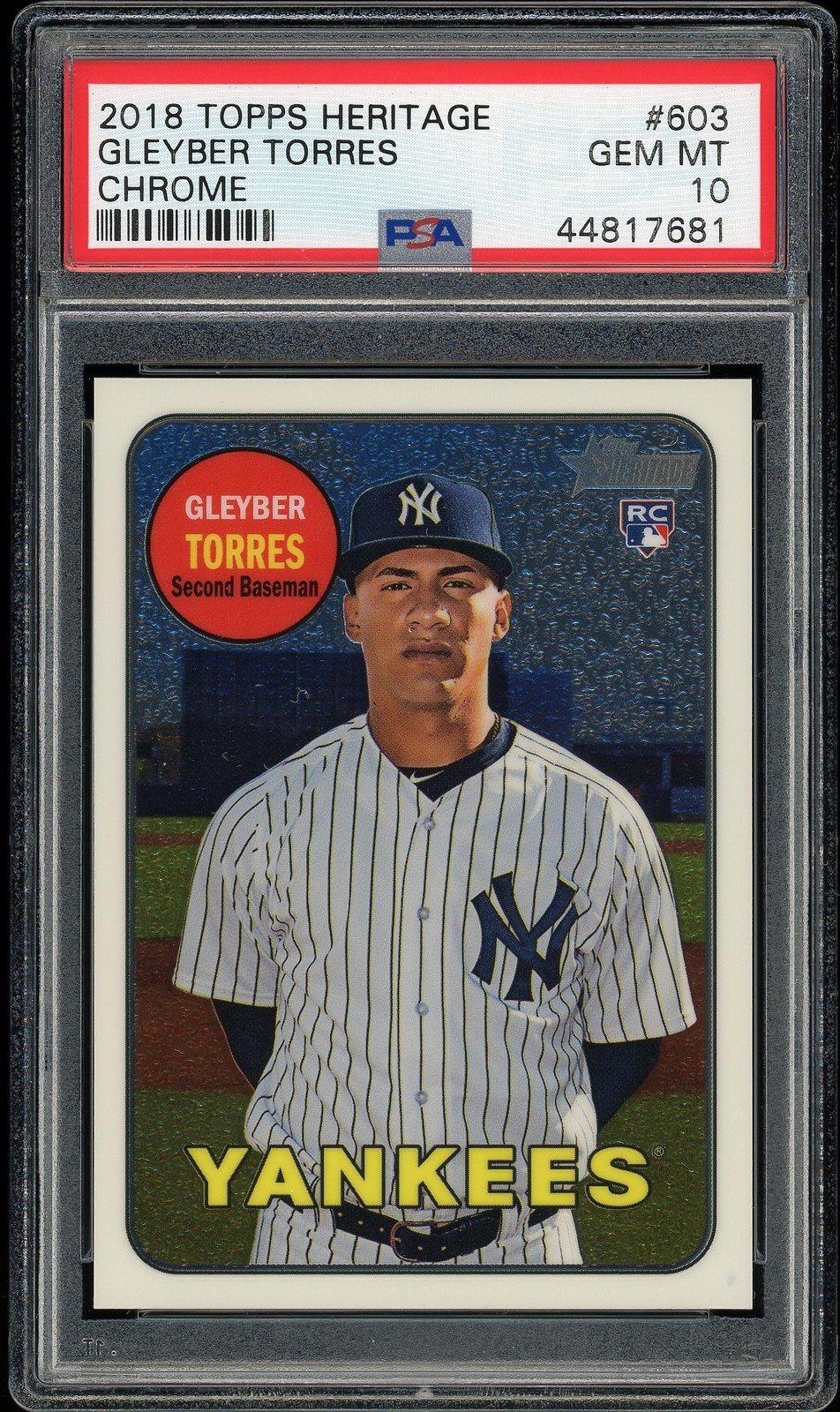 2018 Topps Heritage Chrome Gleyber Torres Chrome #THC-603 PSA 10