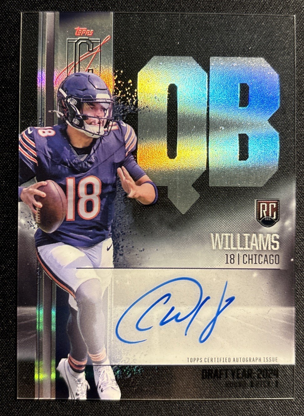 CALEB WILLIAMS 2024 TOPPS SIGNATURE CLASS ROOKIES CRYSTAL CLEAR #RCC-CW RC AUTO