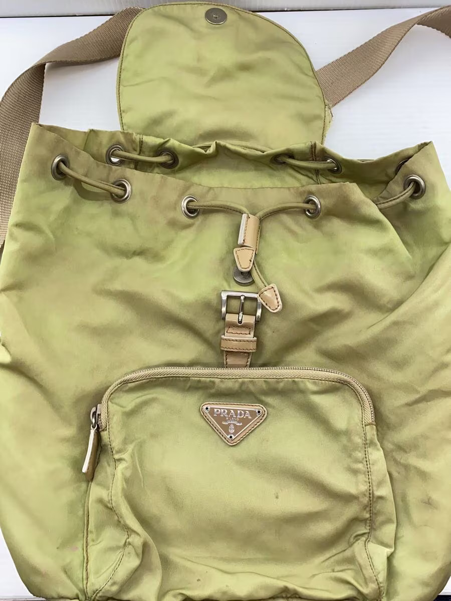 PRADA Backpack KHK Solid Khaki Triangle Logo Bag … - image 9