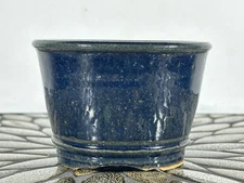 New Japanese Tokoname Round Glazed Bonsai Pot Katu - 4 3/8” By 3”