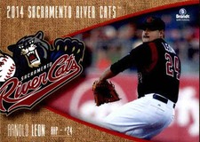 2014 Sacramento River Cats Brandt #12 Arnold Leon Culiacan Mexico Baseball Card