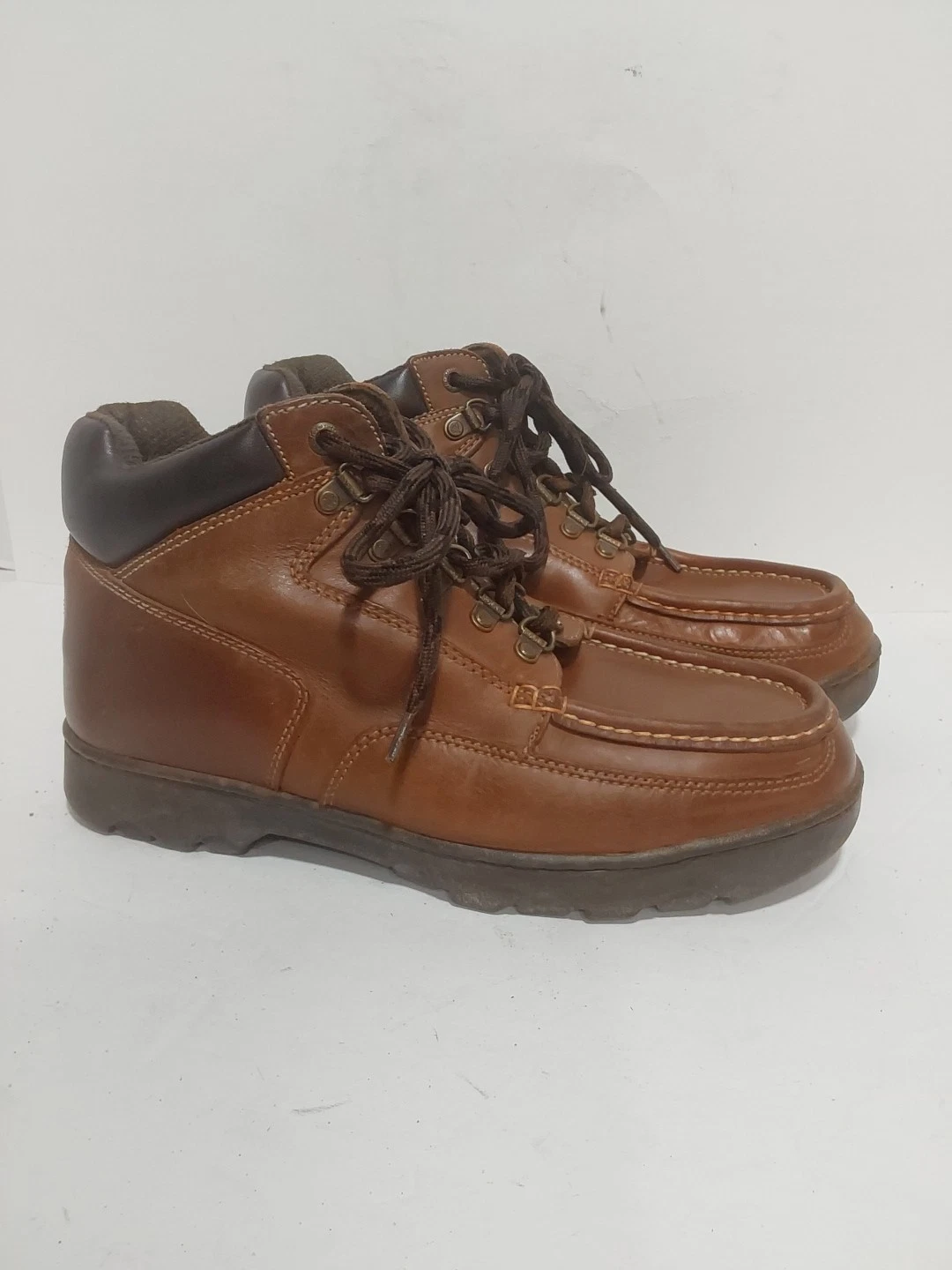 ROCKY BROWN LEATHER HIKING WORK ANKLE MEN'S 9.5W BOOTS