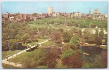 Vintage Boston Public Garden & Common View from Ritz Carlton Hotel Postcard
