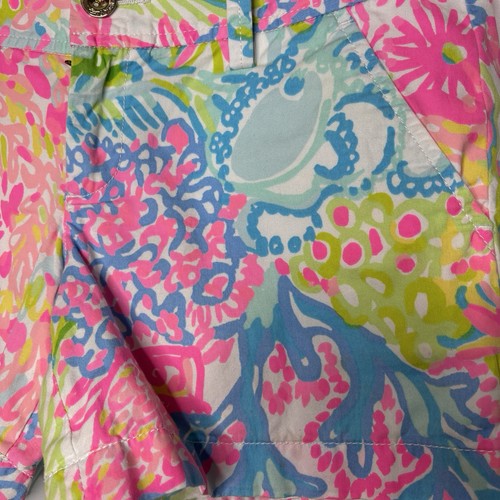 Lilly Pulitzer Size2 Callahan Short Shorts Purple Pink Yellow Summer Beach - Picture 2 of 11