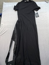 NWT Rosetta Getty Long Dress Black Size Small Made in USA 1059951-012