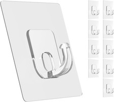 Large Adhesive Hooks, 10 Pack Heavy Duty Utility Hooks for Hanging 33lb, Damage