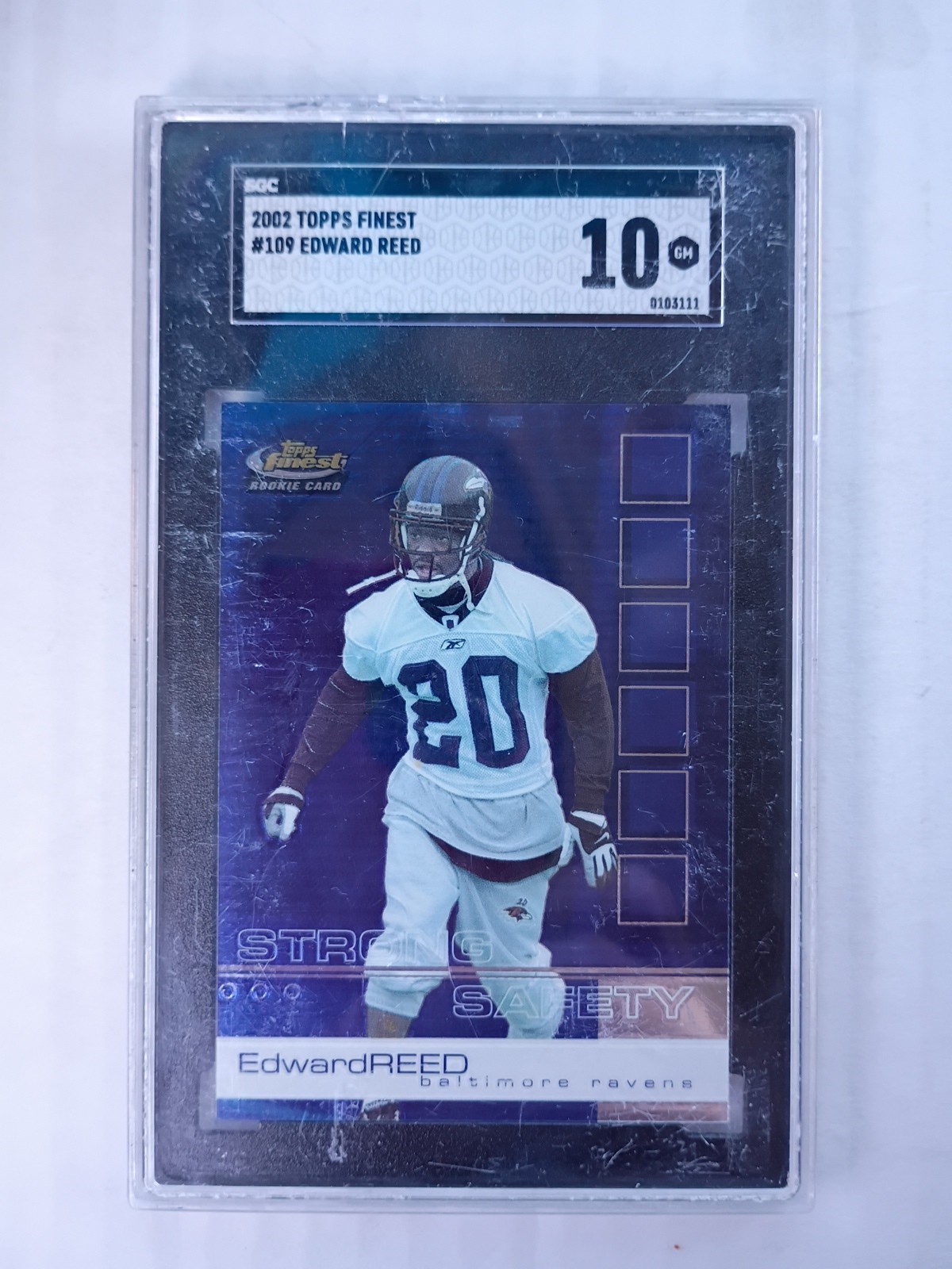 2002 Topps Finest Edward Reed #109 SGC 10 RC Baltimore Ravens 🏈