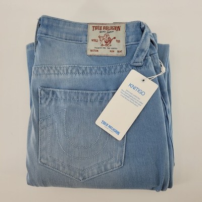 True Religion Becca Jeans Women 31 Flax Flower Blue Mid Rise Bootcut 209236