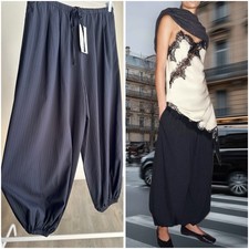 ZARA ZW COLLECTION PINSTRIPE BALLOON PANTS S