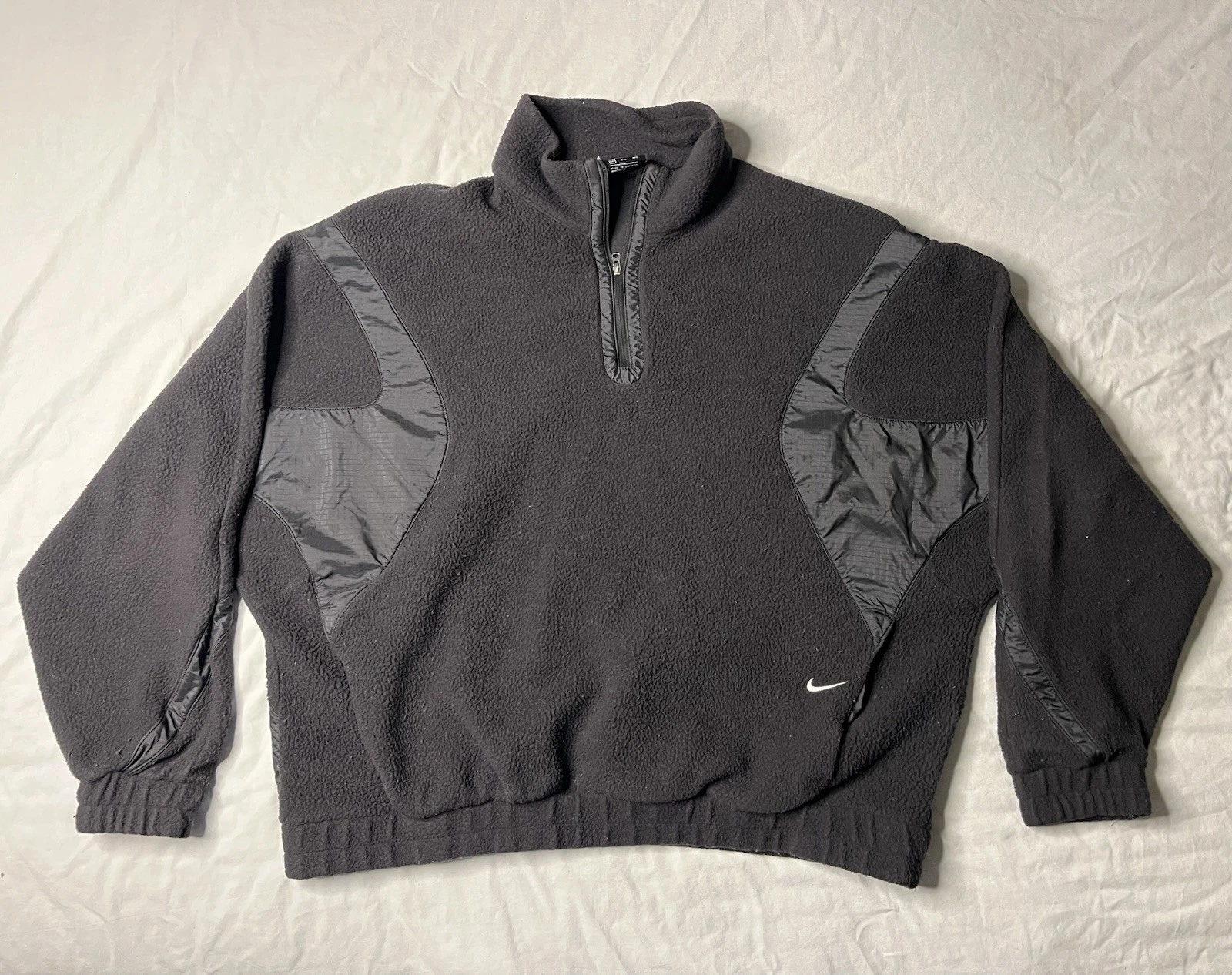 Nike Sportswear Swoosh Turtleneck Pullover Women’s XL Black 1/5 Zip CU7068-010