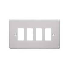 Crabtree 5574 Grid Switch Cover Plate - 4 Gang White.