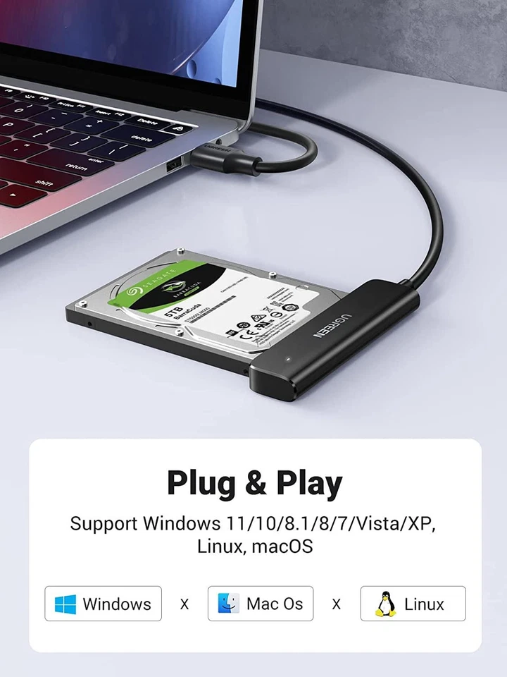 USB 3.0 to SATA Adapter for 2.5" HDD, SSD, UGREEN/70609 - Image 2 of 4