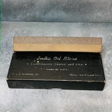 Rare Vintage C&E Marshall India Oil Stone #42812 Size 6x2x1 Original Box