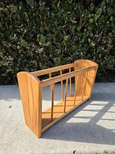 Vintage MCM Wooden Magazine Rack Record Album Holder