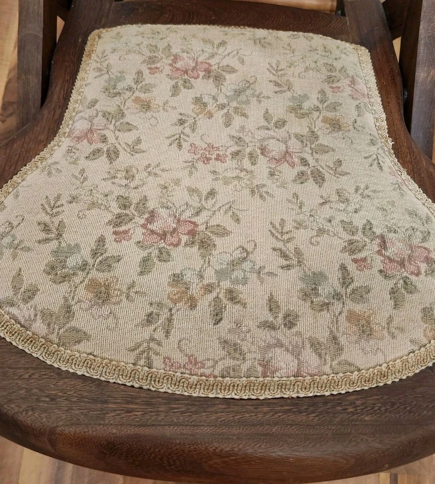 Antique, Victorian, Mahogany, Carved, Floral, Folding, Rocking Chair - Image 3 of 4