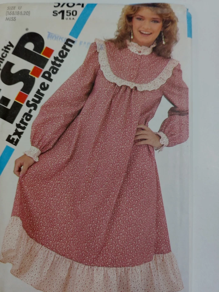 Simplicity ESP 5764 Dress Sewing Pattern Ladies 16 18 20 Modest Cottagecore UC - Image 3 of 4