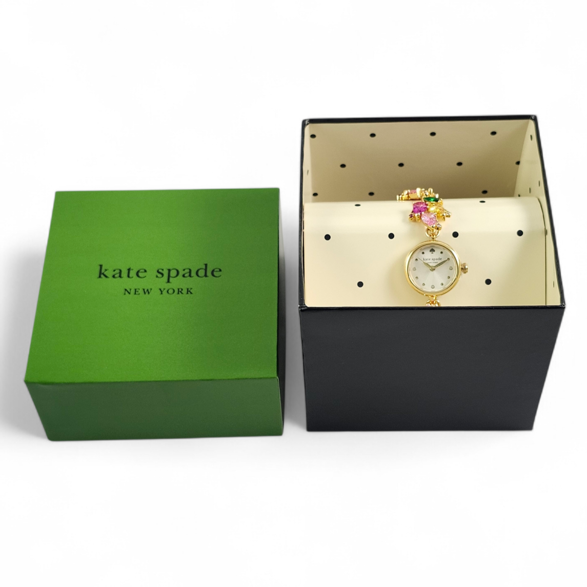 NEW Kate Spade Monroe Gold Flower Link Crystal Bracelet Watch