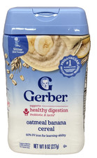 Gerber Healthy Digestion Oatmeal Banana Cereal for Baby 8 oz