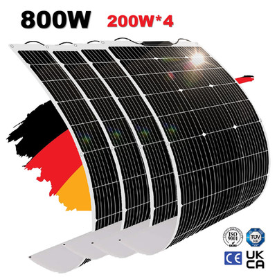 Flexibel Solarmodul 800W 200Wx4 Solarpanel für WohnmobilBalkonkraftwerk Camping