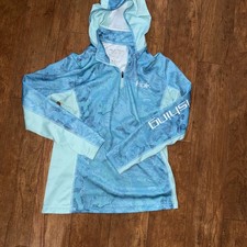 Huk Women s Turquoise Size Medium Hooded Performance Fabrics Long Sleeve