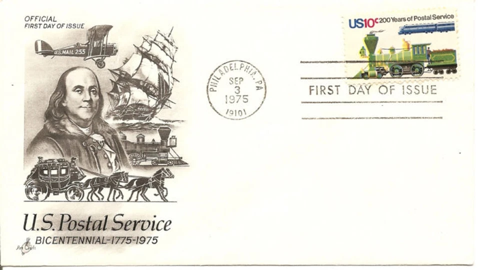 US SC # 1572-1575  Postal Service Bicentenary FDC. Artcraft Cachet. - Image 2 of 4