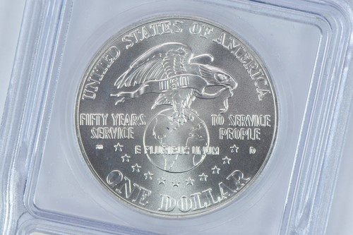 1991-D USO Commemorative Silver Dollar MS70 ICG - Picture 4 of 5