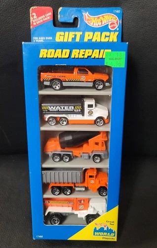 Vintage 1996 Hot Wheels 5 Car Gift Pack  ROAD REPAIR VEHICLES  #17460