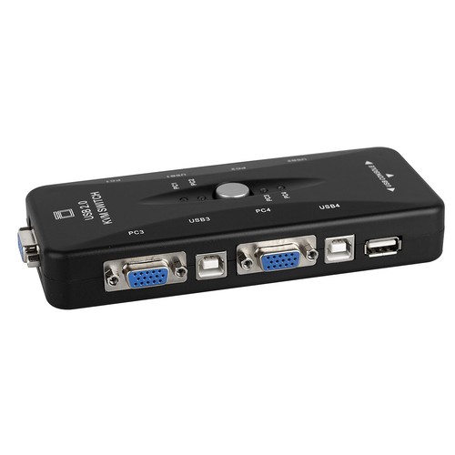 KVM Switch Console 4 Port USB VGA Adapter Keyboard Mouse LCD Laptop PC Share Hub - 第 7/11 張圖片