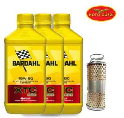 Bardahl XTC C60 15W50 Ölfilter Wartungs-Kit Für Moto Guzzi V50 500, 4-tlg.