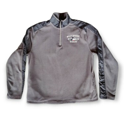 Walt Disney World Mickey Mouse 1/4 Zip Fleece Jacket Women Size Small Grey
