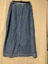 Vtg Women  s Blue Jean Denim Skirt SZ 6 High Waist Long Y2K Boho Modest Prairie