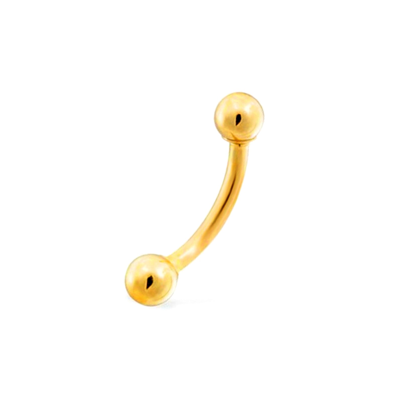 Curved Eyebrow Barbell Anodized Gold Ear Rook Snug Helix Tragus Bar 16g 8mm