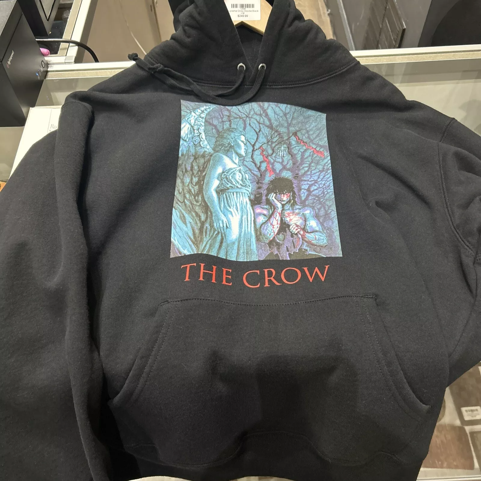 Sweat à capuche noir Supreme X The Crow 100% authentique taille M