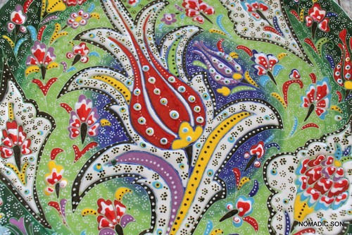 Intricate Turkish ceramic plates - 30cm,handmade, hand painted Ottoman designs - Picture 32 of 39