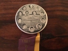 1955-56 Phila Warriors NBA Champions (Arizin/Gola) VINTAGE Team Photo Pin/Ribbon