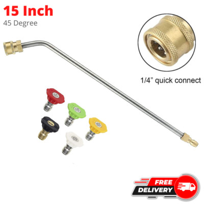 15 Inch Pressure Washer Extension Wand 45 Degree Curved Angled Attachment Lance