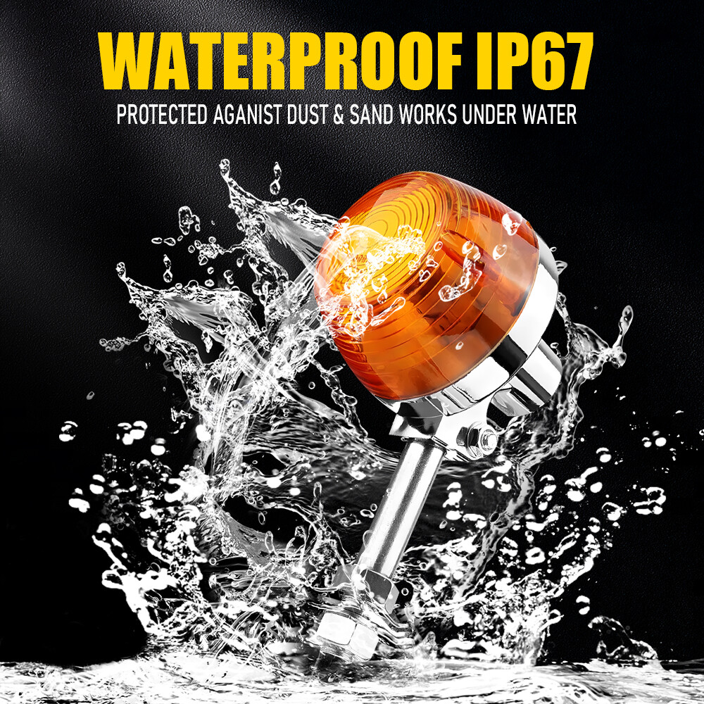 4 10mm Holes 12V Motorcycle Indicator Blinker Signal Turn Tail Light Amber Metal