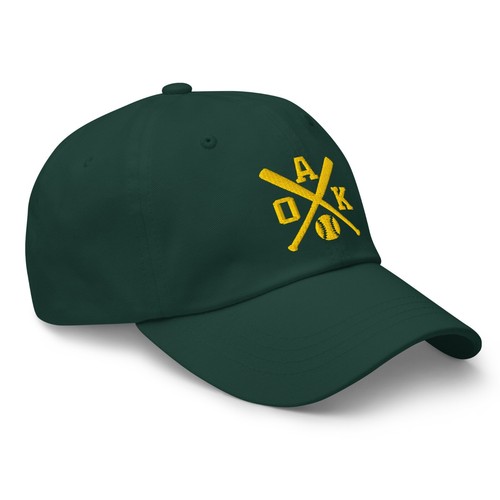 Oakland Baseball Bats Retro Athletic Baseball Hat Dad Cap - Picture 5 of 11