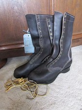 Vintage AA Cutter Co. Logger Hunter 13” Cork Boots Size 8 Leather Hiking