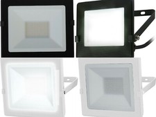 Luceco LED Slimline Floodlight IP65 10W 20W 30W 50W Black or White Outdoor Light