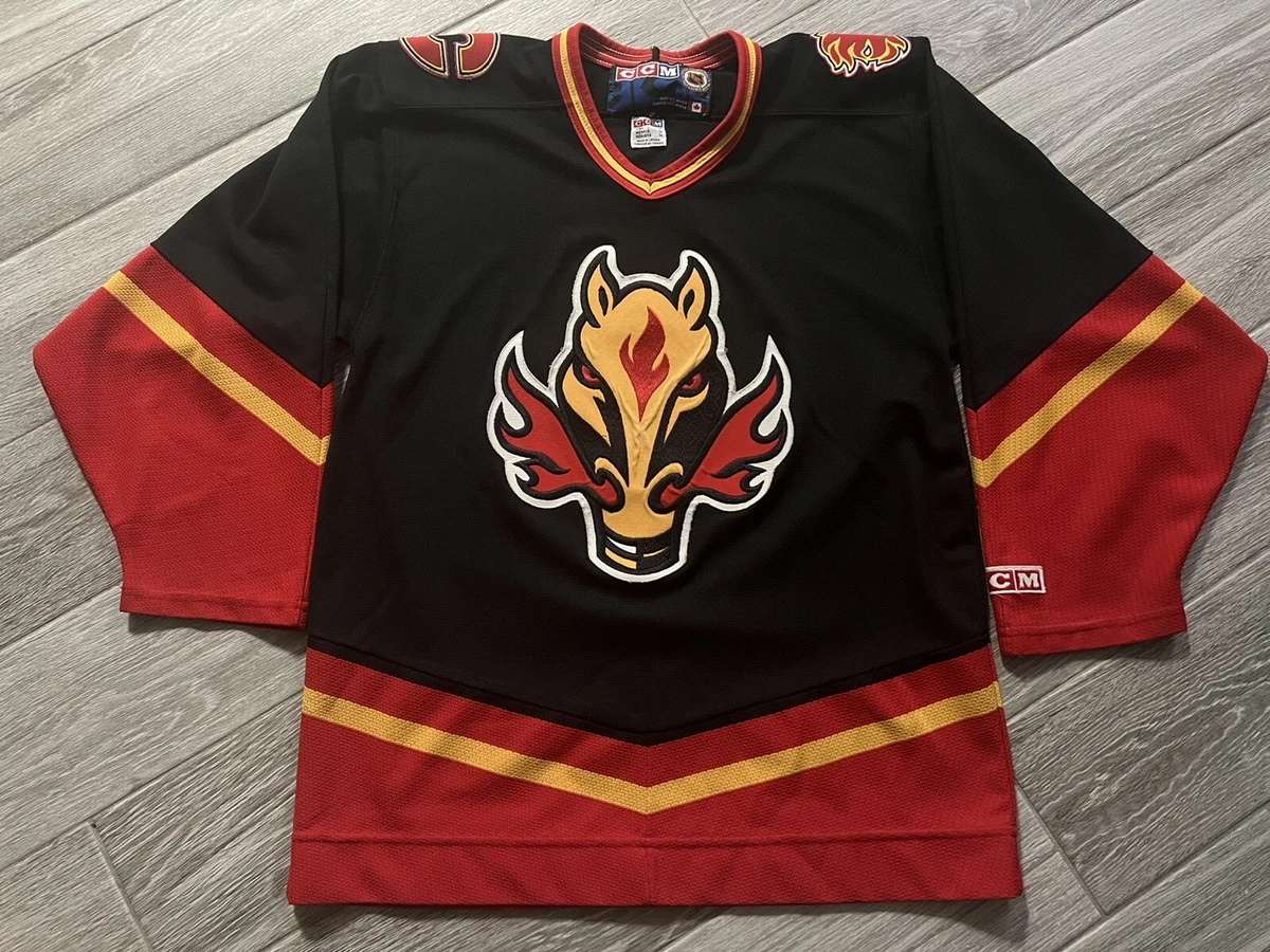 Calgary Flames Alternate Horse Head CCM Hockey Jersey Youth XL