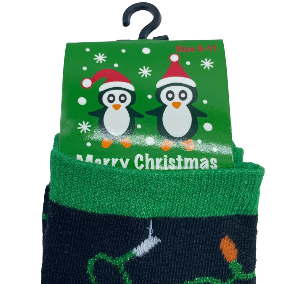 NUEVO Mujeres Navidad Papá Noel Vacaciones Luces Coloridas Pingüinos Talla 9-11 Nuevo con Etiquetas Foto 2 de 4