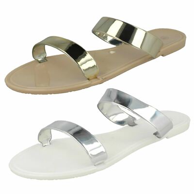 Damen Spot On Sandalen mit zwei Riemchen