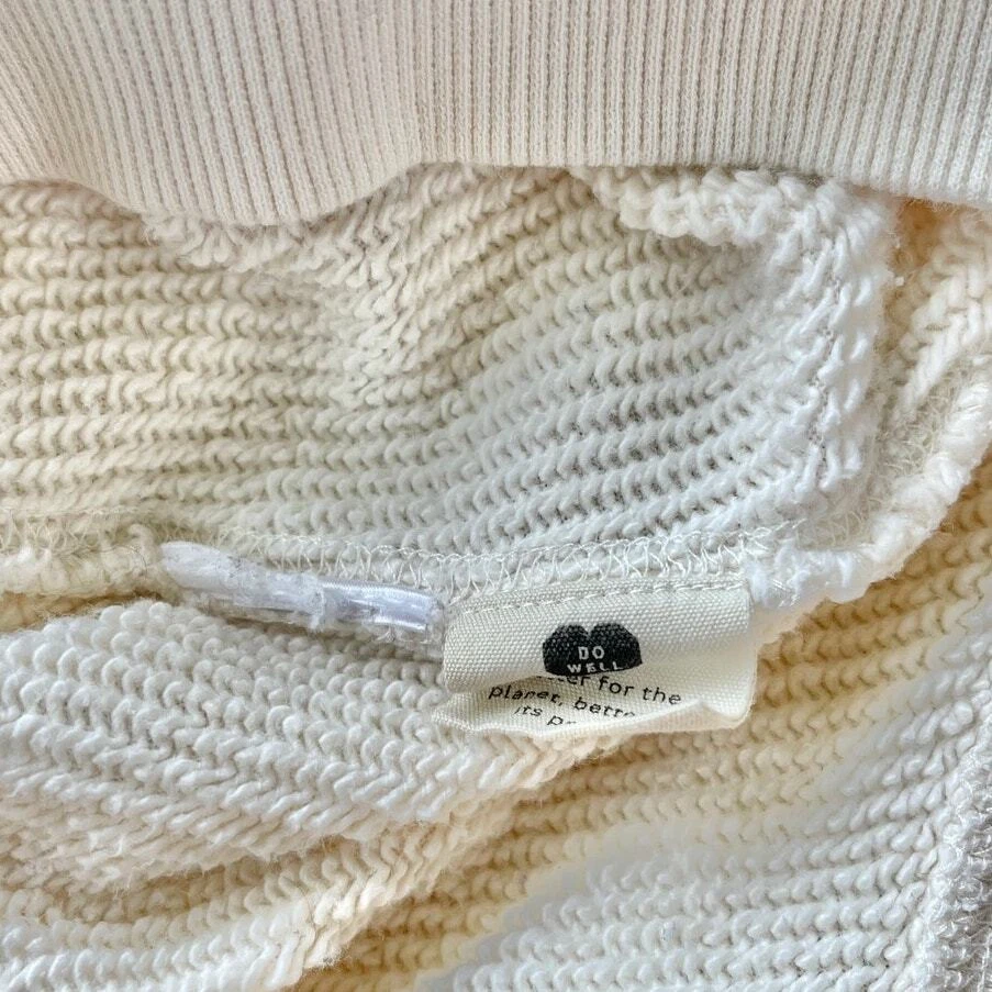 OFF WHITE Felpa con cappuccio MWL Madewell Airterry a righe con maniche Avorio taglia XS